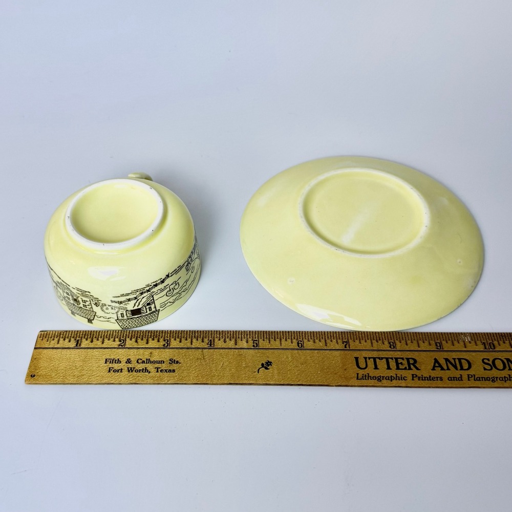 Vintage Royal China "Bucks County" Yellow Cup & Saucer – 1950s‎ - Picture 5 of 5